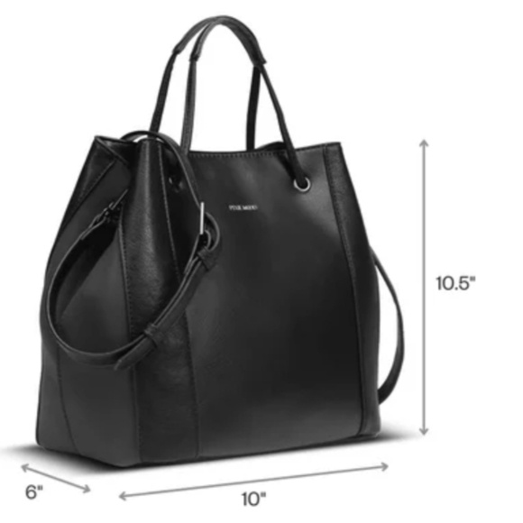Rixie mood Kamila classy tote bag vegan leathear double top handles - Picture 4 of 9
